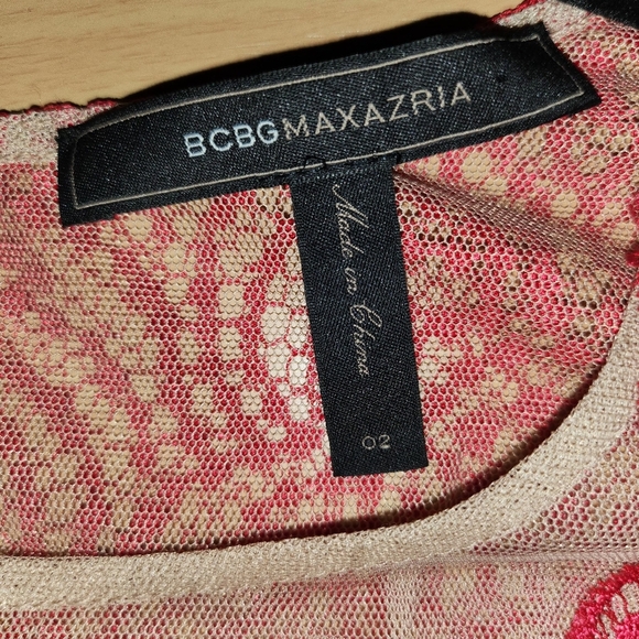 BCBGMAXAZRIA Scarlet Red Lace Mesh Tiered Layered Tulle Rochelle Fairy Dress 2 - Picture 6 of 10